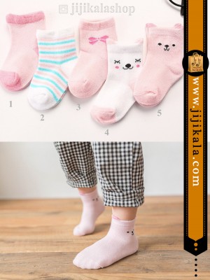 جوراب-بچگانه-گوشدار-صورتی-2