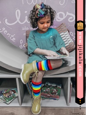 جوراب-بلند-رنگین-کمانی-3